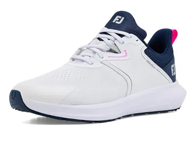 Footjoy Qmotion Women's Shoes White/pageant Blue/pink: 7.5 B - Medium, Textile