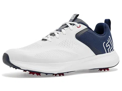 Footjoy Qualifier Men's Shoes White/pageant Blue/high Risk Red: 14 D - Medium