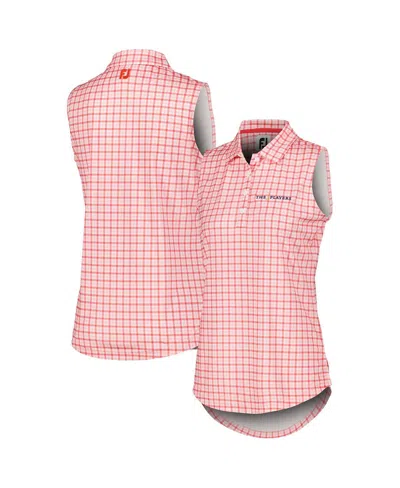 Footjoy Women's  Pink The Players Gingham Sleeveless Polo