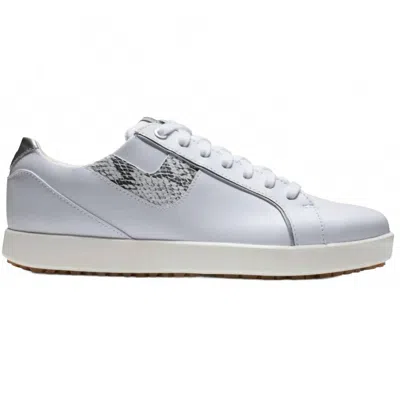 Footjoy Women's Links Golf Shoes In White/snake In Gray