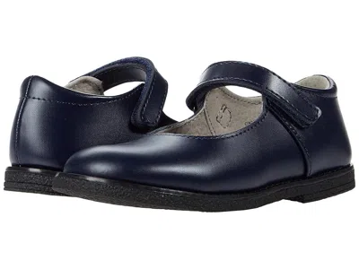Footmates Bts Cindy (little Kid/big Kid) Girl's Shoes Navy : 2.5 Little Kid M/w, Leather In Blue