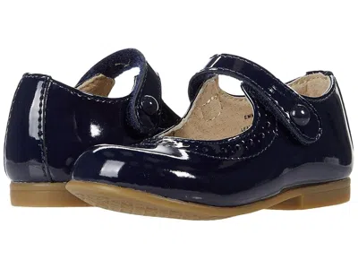 Footmates Emma (toddler/little Kid) Girls Shoes Navy Patent : 2 Little Kid M/w, Leather In Gold