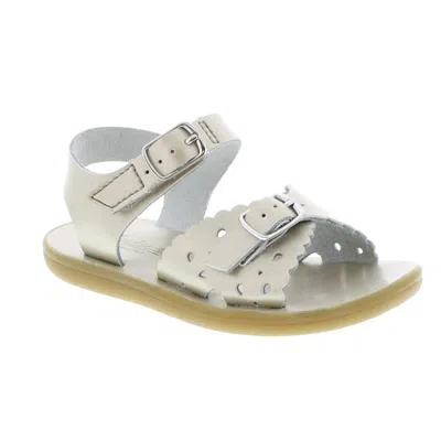 Footmates Kids' Girls Ariel Sandal In Soft Gold In Silver