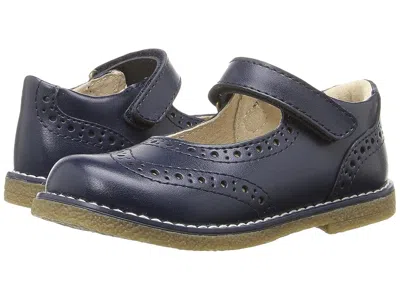 Footmates Lydia (toddler/little Kid) Girl's Shoes Navy : 3 Little Kid M/w, Leather In Blue