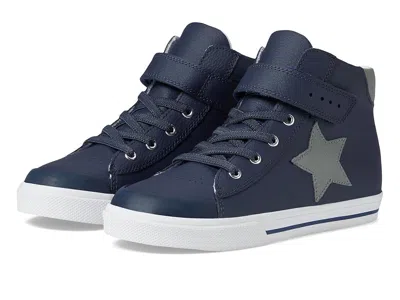 Footmates Riley-leather (infant/toddler/little Kid) Boys Shoes Navy/gray Leather : 3 Infant M/w, Leather/rubbe