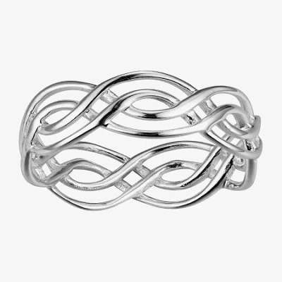 Footnotes Believe Womens 5.5mm Sterling Silver Band In Transparent