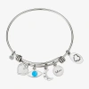 Footnotes Believe Womens Stainless Steel Evil Eye Heart Moon Bangle Bracelet