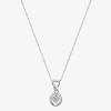 Footnotes Charm Womens Cubic Zirconia Sterling Silver Heart 16 Inch Pendant Necklace In Transparent