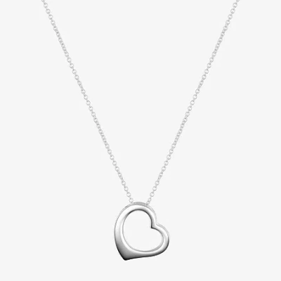 Footnotes Daughter Womens Sterling Silver Heart 16 Inch Pendant Necklace In Transparent
