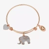Footnotes Elephant Womens Stainless Steel Bangle Bracelet In Transparent