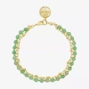 Footnotes Family Tree Charm Multi Strand Womens Green Aventurine 10k Gold Over Brass Strand Bracelet In Transparent
