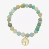 Footnotes Family Tree Charm Womens Multi Color 10k Gold Over Brass Beaded Bracelet In Transparent