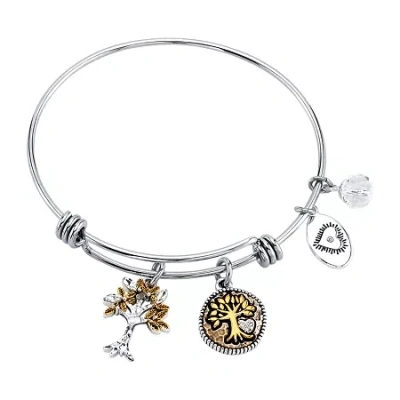 Footnotes Family Womens Marcasite Stainless Steel Bangle Bracelet In Transparent