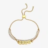 Footnotes Hero Womens Cubic Zirconia 14k Gold Over Brass Bolo Bracelet In Gold