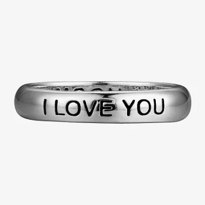 Footnotes Love Womens 4mm Sterling Silver Band In Transparent