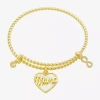 Footnotes Mama Expandable Womens White Mother Of Pearl 10k Gold Over Brass Heart Infinity Bolo Bracelet In Gold