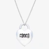 Footnotes Mom Sterling Silver 16 Inch Heart Pendant Necklace In Metallic