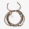 Footnotes Triple Strand Womens Brown Jasper Bolo Bracelet In Transparent