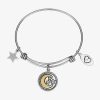 Footnotes Womens Crystal Stainless Steel Moon Round Star Bangle Bracelet In Transparent
