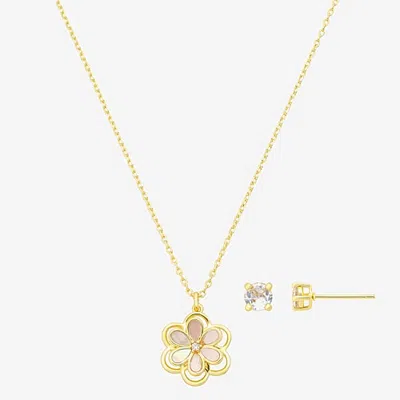 Footnotes Womens Cubic Zirconia Flower 3-pc. Necklace Set In Transparent