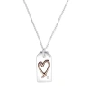 Footnotes Womens Cubic Zirconia Sterling Silver Heart 16 Inch Pendant Necklace In Transparent