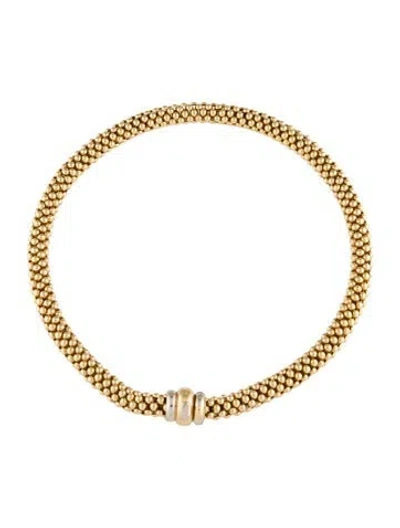 Pre-owned Fope 18k Chain Collar Necklace, 18" In Multicolor