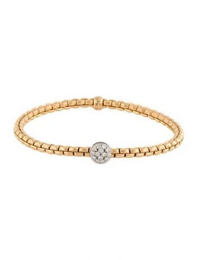 Pre-owned Fope 18k Diamond Flex It Bangle, 6.5" In Multi