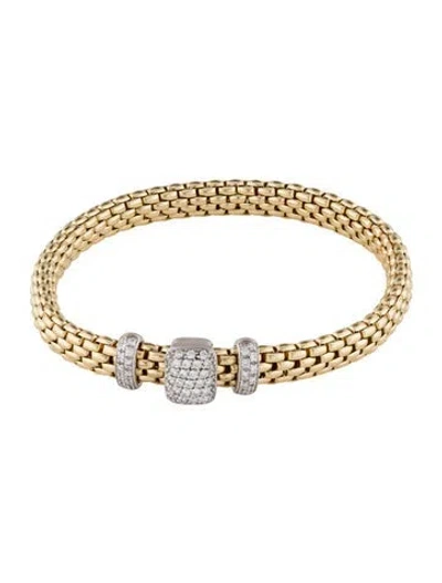 Pre-owned Fope 18k Diamond Flex'it Bangle Bracelet, 6.75" In Multicolor