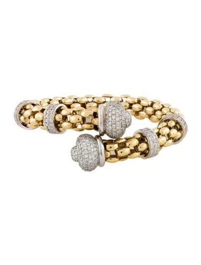 Pre-owned Fope 18k Diamond Flex'it Wrap Bracelet, 6.75" In Multi