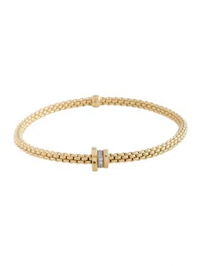 Pre-owned Fope 18k Diamond Prima Flex'it Bracelet, 6.5" In Multicolor