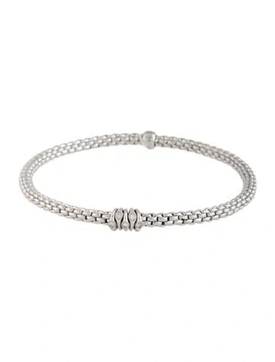 Pre-owned Fope 18k Diamond Prima Rondelle Flex Bracelet, 7" In Multicolor