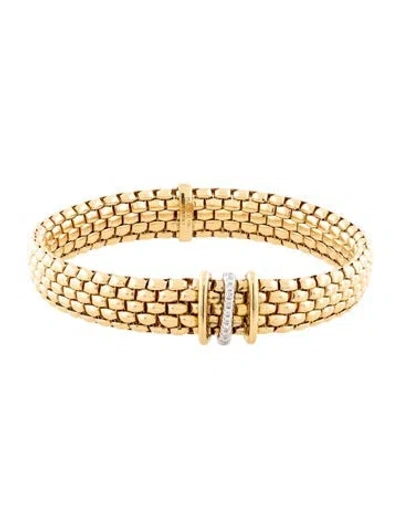 Pre-owned Fope 18k Diamond Stretch Bangle Bracelet, 6.75" In Multicolor