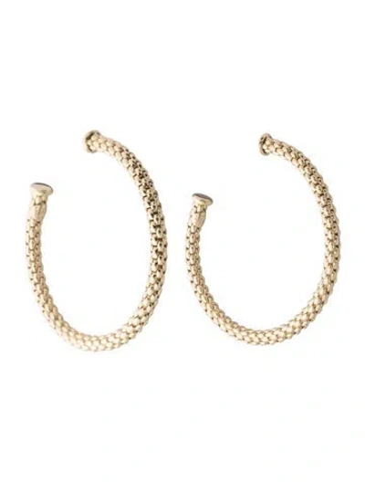 Pre-owned Fope 18k Essentials Large Hoop Earrings In Multicolor