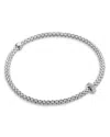Fope 18k White Gold Eka Prima Diamond Rondelle Woven Link Flex Bracelet In White