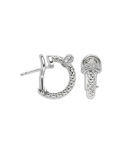 Fope 18k White Gold Prima Diamond White Gold Flex'it Hoop Earrings