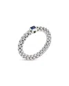 Fope 18k White Gold Souls Blue Sapphire Flex'it Ring In Metallic