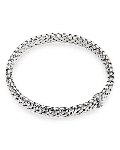 Fope 18k White Gold Vendome Diamond Rondelle Flex Bracelet