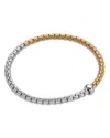 Fope 18k Yellow & White Gold Prima Diamond Flex'it Bracelet In Metallic