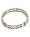 Fope 18k Yellow & White Gold Eka Diamond Rondelle Double Row Flex'it Bracelet In Metallic