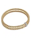 Fope 18k Yellow Gold Eka Diamond Double Row Bangle Bracelet In Gold