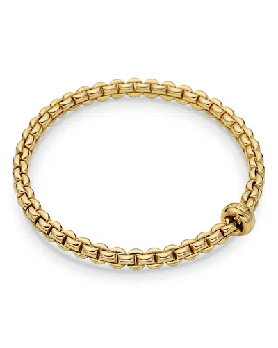 Fope 18k Yellow Gold Eka Polished Rondelle Box Link Flex Bracelet