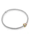 Fope 18k Yellow, White & Rose Gold Prima Flex'it Bracelet In White/multi