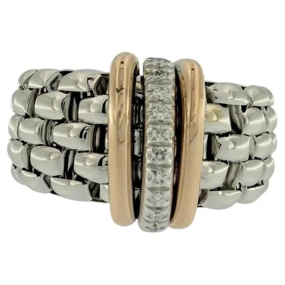 Pre-owned Fope Flex Ring White And Rose Gold With Diamonds
