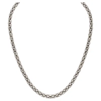 Pre-owned Fope Prima 18 Carat White Gold Woven Chain Necklace