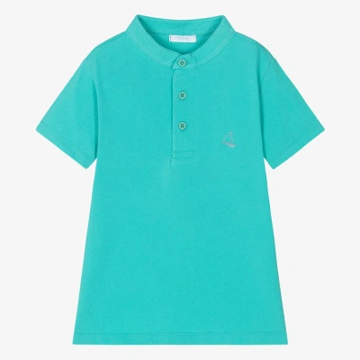 Foque Kids' Boys Turquoise Blue Cotton Polo Shirt