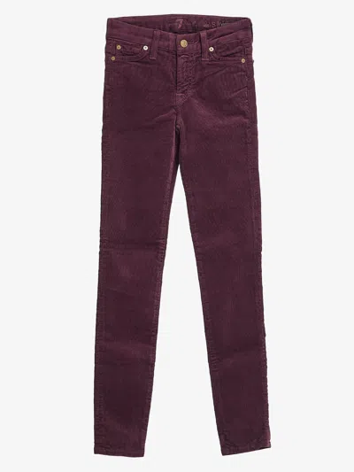 For All Mankind Ribbed Trousers In Purple