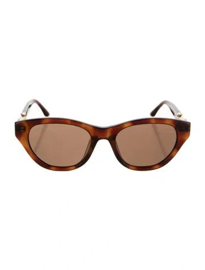 Pre-owned For Art's Sake Cat-eye Tinted Sunglasses In Brown