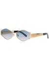 For Art's Sake Empress 18kt Gold-plated Hexagon-frame Sunglasses In Blue Light