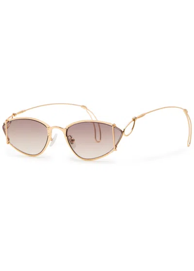 For Art's Sake Ornate Cat-eye Sunglasses In Gold