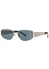 For Art's Sake Talia Rectangle-frame Sunglasses In Silver